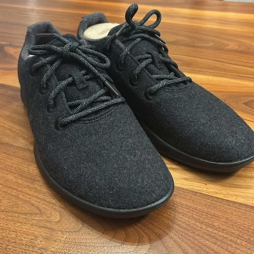 New Allbirds Natural Black Soft Marino Wool Runners with Black Sole Size 13